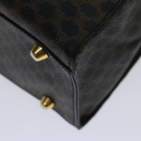 CELINE Macadam Canvas Hand Bag PVC Brown Black Auth 67089 - Picture 15 of 16